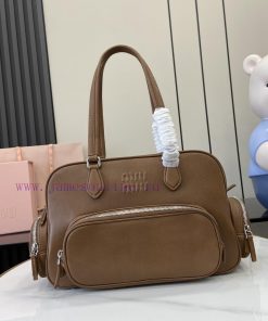 MiuMiu Bags New Adventure Nappa Sheepskin Handbag/shoulder Bag With Full Original Packaging - BrownThis Han fakn5qhi