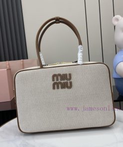 MiuMiu Bags The New MIU MIU Original Canvas With Caramel Brown Briefcase Combines Fashion And Classic And T kdu9q4sc