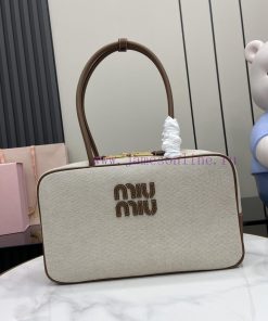 MiuMiu Bags The New MIU MIU Original Canvas With Caramel Brown Briefcase Combines Fashion And Classic And T 01gyblzn