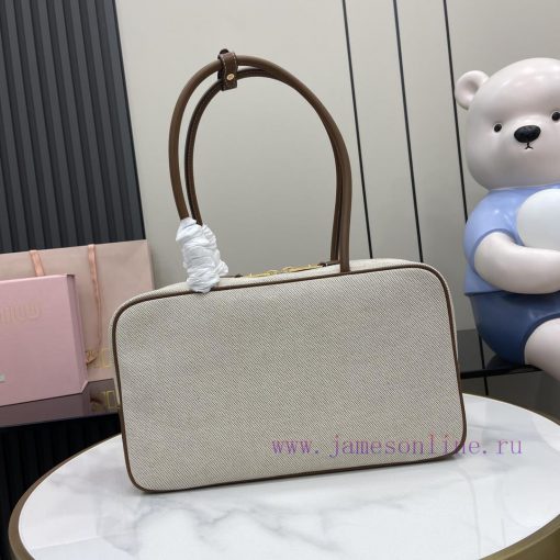 MiuMiu Bags The New MIU MIU Original Canvas With Caramel Brown Briefcase Combines Fashion And Classic And T 01gyblzn - Image 4