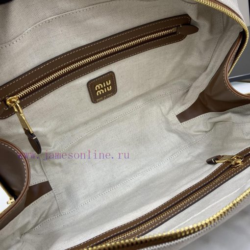 MiuMiu Bags The New MIU MIU Original Canvas With Caramel Brown Briefcase Combines Fashion And Classic And T 01gyblzn - Image 9