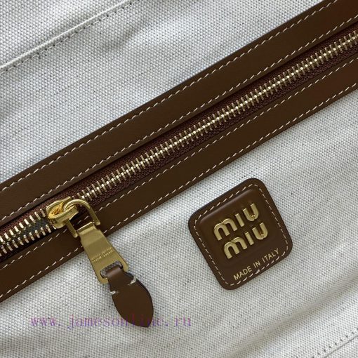 MiuMiu Bags The New MIU MIU Original Canvas With Caramel Brown Briefcase Combines Fashion And Classic And T 01gyblzn - Image 10