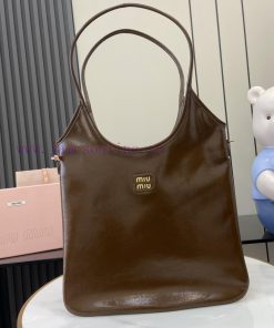MiuMiu Bags New IVY Naplak Painted Sheepskin Leather Backpack With Full Original Packaging - Bright BrownTh 23irmuvx
