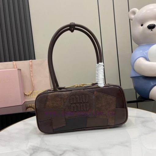 MiuMiu Bags Equipped With A Complete Set Of Original Packaging M's New Product Splicing Bowling Ball Is Han enres0rm - Image 2