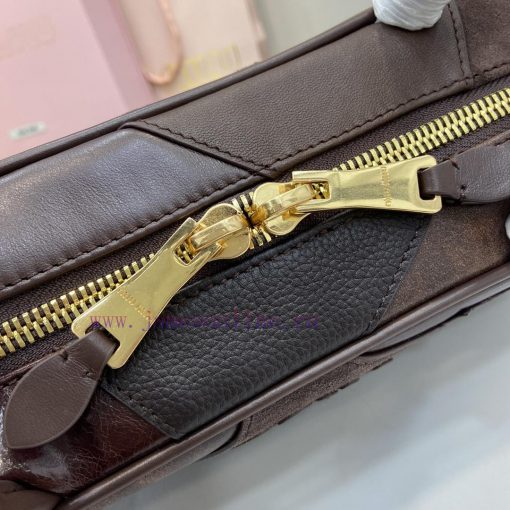MiuMiu Bags Equipped With A Complete Set Of Original Packaging M's New Product Splicing Bowling Ball Is Han enres0rm - Image 7
