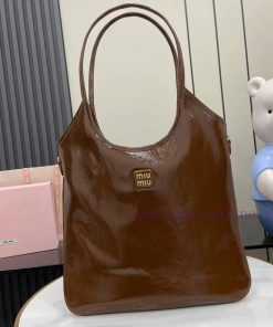 MiuMiu Bags New IVY Naplak Oil Wax Painted Leather Carrier Bag With Full Original Packaging - BrownThis Cla lhusj2a8