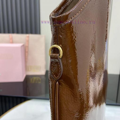 MiuMiu Bags New IVY Naplak Oil Wax Painted Leather Carrier Bag With Full Original Packaging - BrownThis Cla lhusj2a8 - Image 7