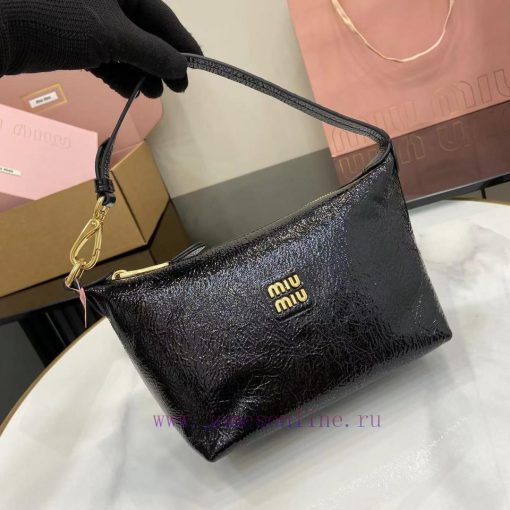 MiuMiu Bags The New Oil Wax Patent Leather Lunch Box Bag Comes With A Unique Ice Cracking Texture The Iconi s0s9rpbg - Image 6