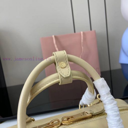 MiuMiu Bags New Arcadia Matelasse Sheep Leather Medium 27cm Bowling Handbag/Crossbody Bag~Calendula Sheepsk 3f6c3tys - Image 11