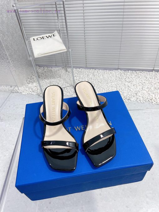 Stuart Weitzman's New SW Thick Heel Square Toe SlippersShoe Upper Made Of Cowhide Sheepskin Jin 2nddfpj0 - Image 2