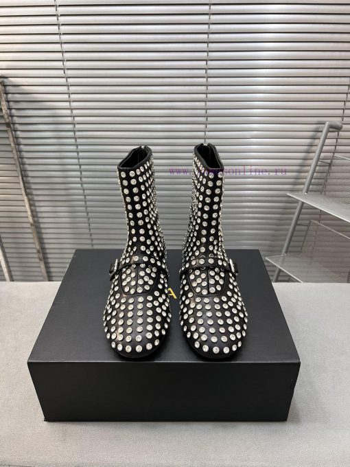 Alaia Runway Style Flat Bottomed Rhinestone Studded Short Boots 🩰A Super Popular And Dazzling S u516wg9a - Image 2