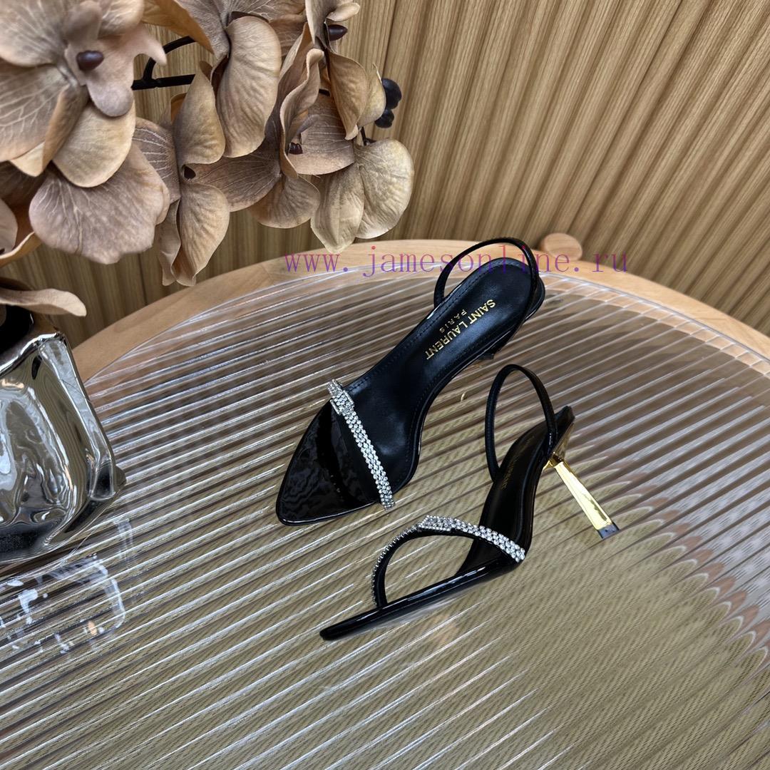 Saint Laurent YSL Yang Shulin 2024 Introduces Luxurious Metal Sandals With Crystal Straps And B cr1ain64 - Image 7