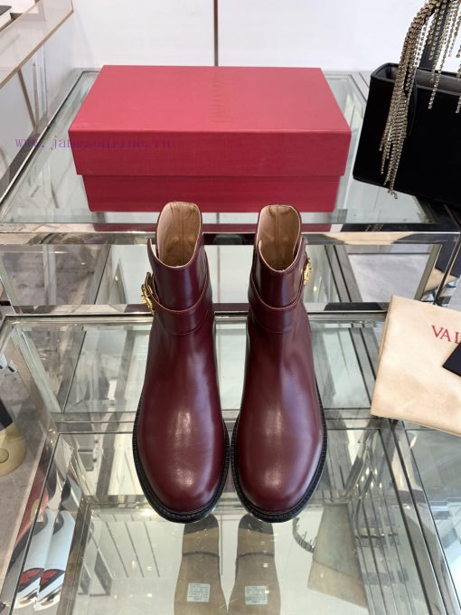Valentino 24ss Autumn/Winter New Round Head V-Button Knight Boots Short BootsValentino's Top Of wiuvr1bx - Image 2