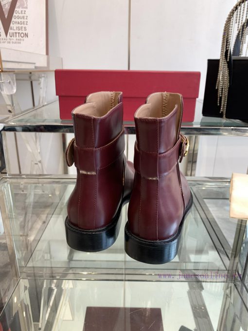 Valentino 24ss Autumn/Winter New Round Head V-Button Knight Boots Short BootsValentino's Top Of wiuvr1bx - Image 7