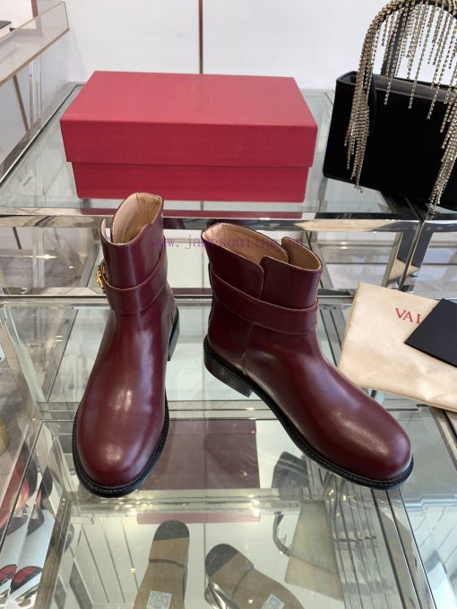 Valentino 24ss Autumn/Winter New Round Head V-Button Knight Boots Short BootsValentino's Top Of wiuvr1bx - Image 9