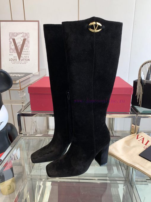 Valentino 24ss Autumn And Winter New Square Toe V-button BootsValentino's Top Of The Line Absol 849je6ky - Image 3
