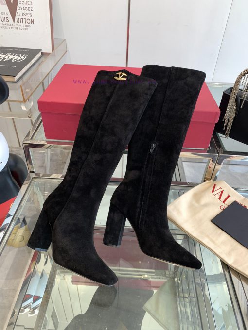Valentino 24ss Autumn And Winter New Square Toe V-button BootsValentino's Top Of The Line Absol 849je6ky - Image 5