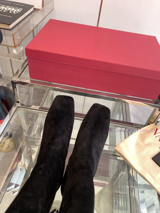 Valentino 24ss Autumn And Winter New Square Toe V-button BootsValentino's Top Of The Line Absol 849je6ky - Image 9