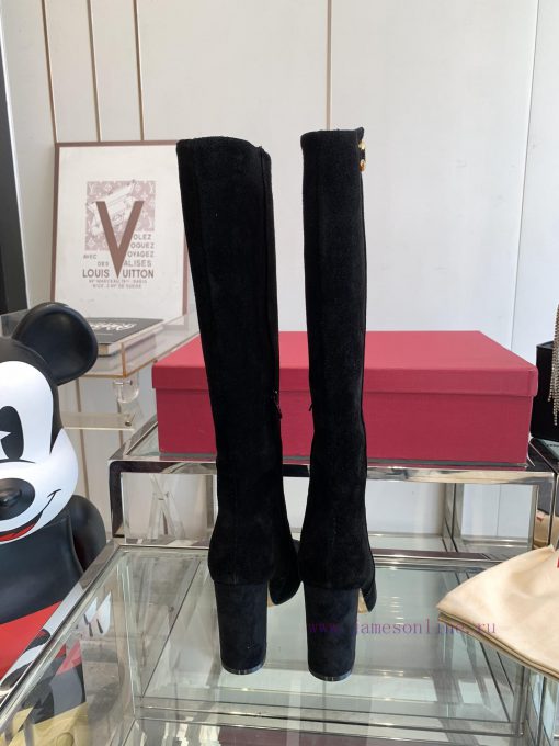 Valentino 24ss Autumn And Winter New Square Toe V-button BootsValentino's Top Of The Line Absol 849je6ky - Image 10