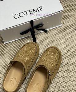 25ss Early Spring New COTEMP Rudeneja Leather Embroidered Buchen Shoes Middle Aged Baotou Half zxejr202