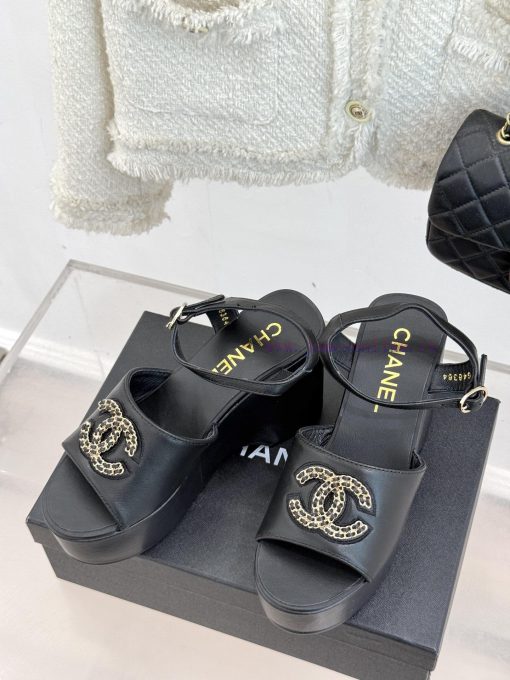 Chanel | Chanel 25P Spring/Summer New ProductsDouble C-chain Thick Soled SandalsPersonalized Fa aew1s01w - Image 3