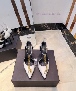 Step Out 𝘽𝙖𝙡 * 𝙖𝙞𝙣 Balmain 2025 Spring/Summer Fashion Chain Hollow High Heel Single ShoesBrand 5u2osfml