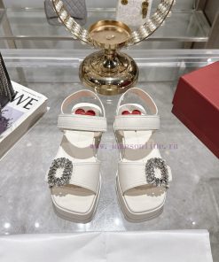 New Diamond Buckle Pure Leather Water Imitation Platform Thick Soled SandalsRV Thick Soled Sand 7lik6uyu