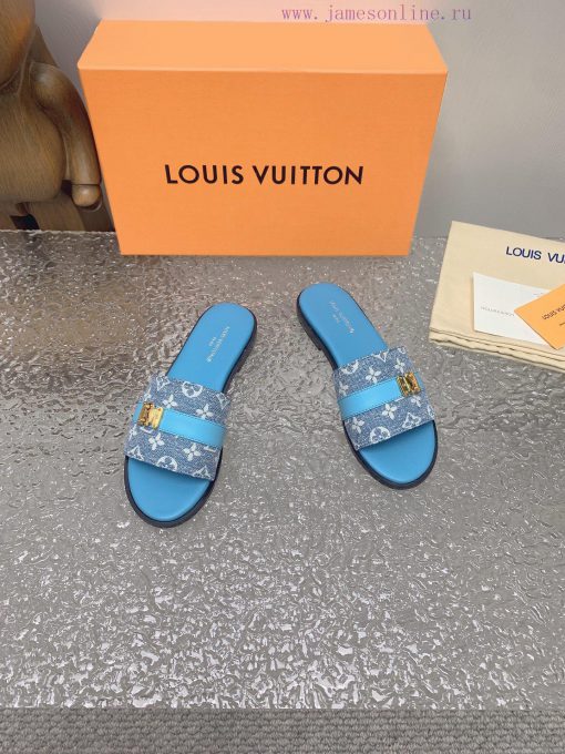 2024 LV Donkey Home Spring/Summer New Slippers 11 Haute Couture Retro And Novel Style Fabric He 1owi4fqq - Image 4