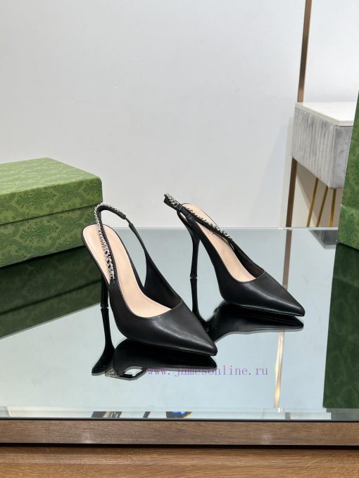 2024 Gucci New GUcc Letter Buckle L O G O Chain High-heeled Sandals Cat Heels ️️️Top Level Welc a36g2fla - Image 9