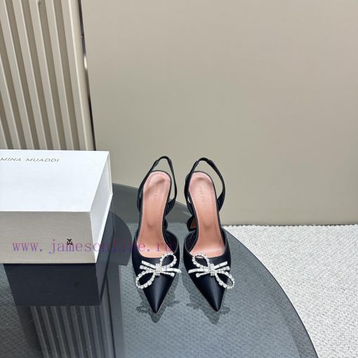 Amina Muaddi Sparkling Diamond Bow Beautiful Fashion ShoesAuthentic 11 Remastered Top QualityPu lgagu6uw - Image 3