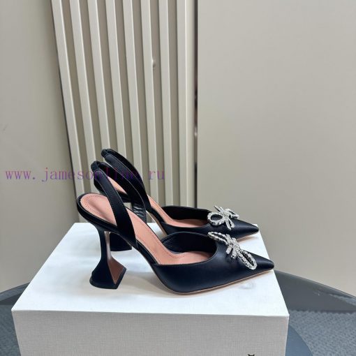 Amina Muaddi Sparkling Diamond Bow Beautiful Fashion ShoesAuthentic 11 Remastered Top QualityPu lgagu6uw - Image 6