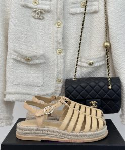 Chanel | Chanel 24C New Product ClassicDouble C Grass Woven Roman Pigsty SandalsThe Shoe Upper 5zehtrn7