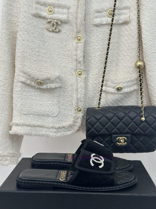 @Chanel | Chanel 24C New Product ClassicDouble C Flat SlippersThe Shoe Upper Is Made Of Importe myik5g77