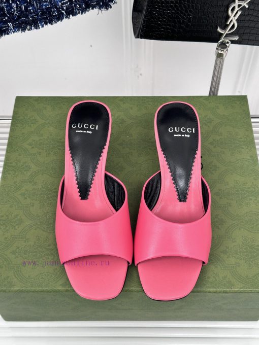 Gucci24S Spring/Summer New Product: Double G Heel Slippers Made Of Imported Small Leather Inner hugvj4ha - Image 5