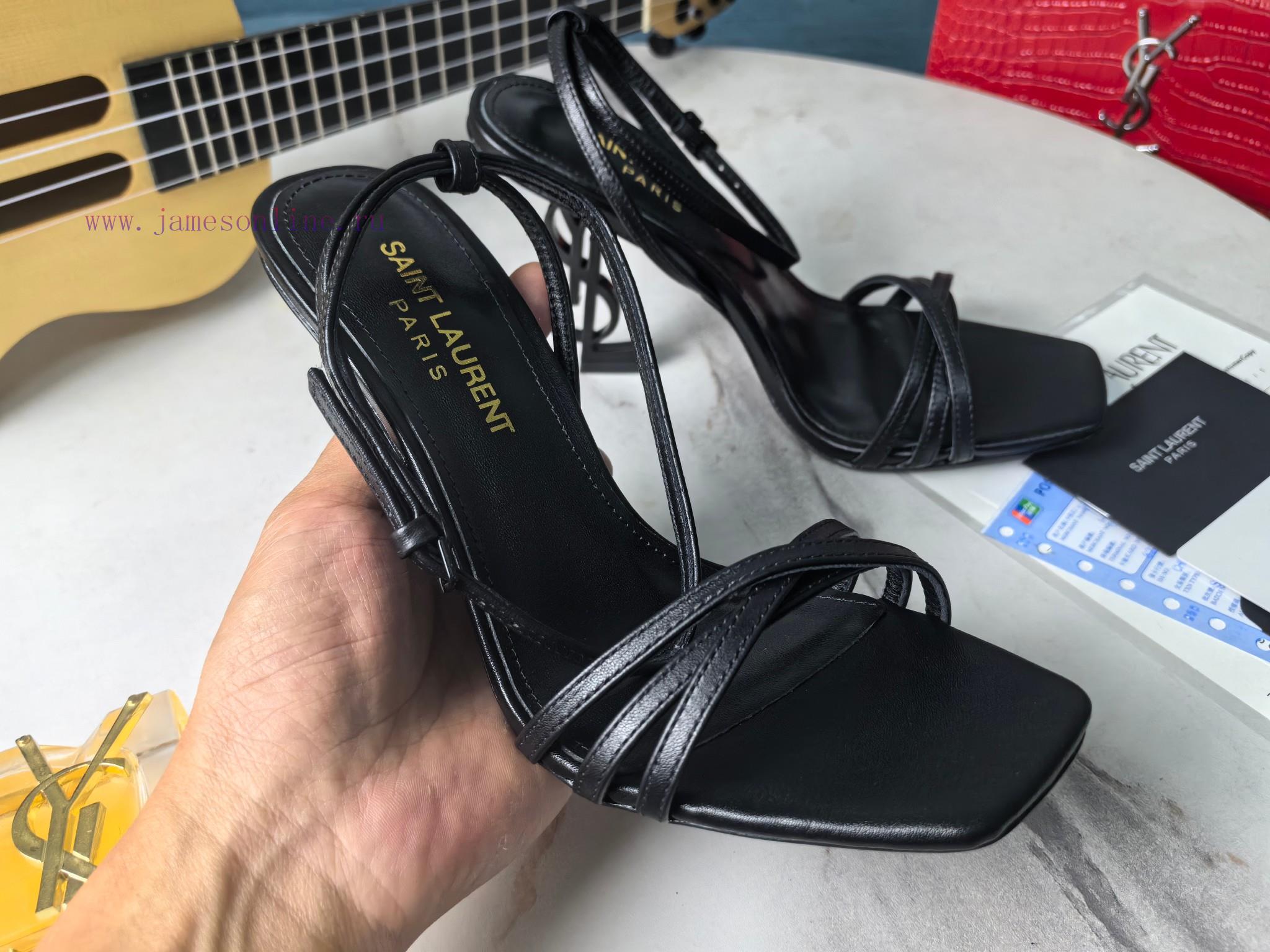 Mi 2024 Early Spring New CollectionThe Top Saint Laurent YSL Logo And High-heeled Sandals Are S rtjiombl - Image 3