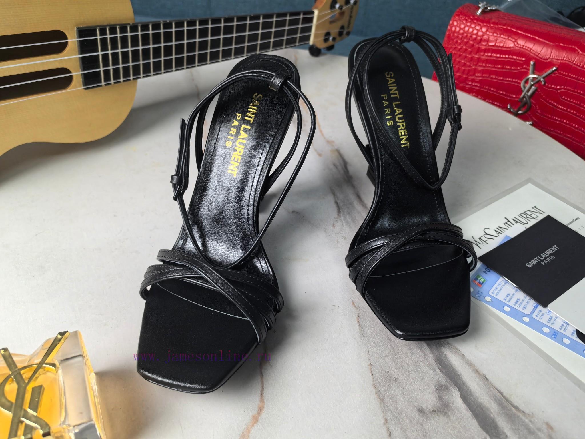 Mi 2024 Early Spring New CollectionThe Top Saint Laurent YSL Logo And High-heeled Sandals Are S rtjiombl - Image 6