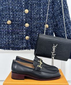 Tods Classic Coarse Heel Horseneck BuckleloaferSignature T-shaped Buckle Simple And ExquisiteTh dyc559a1