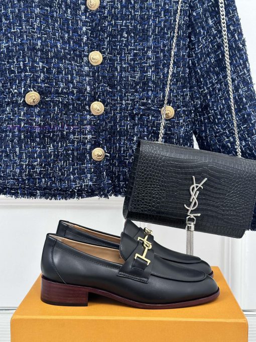 Tods Classic Coarse Heel Horseneck BuckleloaferSignature T-shaped Buckle Simple And ExquisiteTh dyc559a1