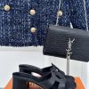 L * V Donkey Brand Classic Explosive Hollow Out DesignThick Heeled SlippersThe Fabric Is Made O 7gkadtsc