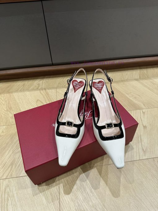 Top QualityRoger Viv * 24 Early Spring French KittenPainted Leather With Color Blocked Sheepski z98178ho - Image 3