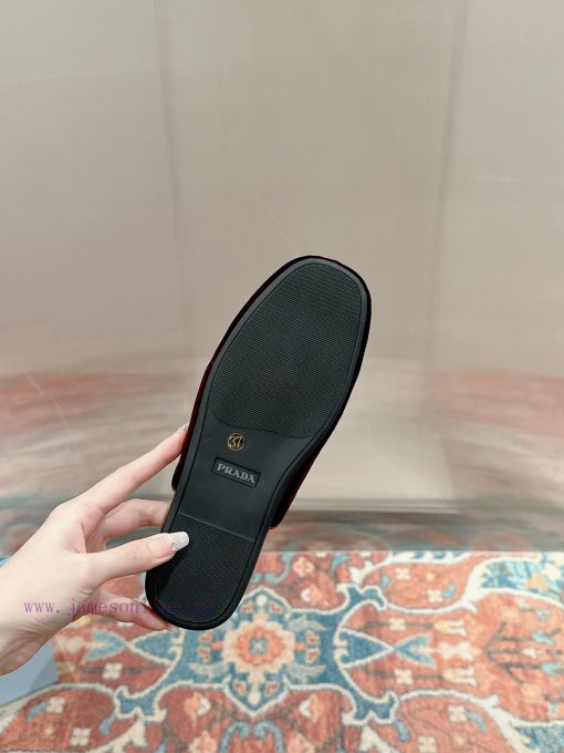 ️  Prada Velvet Flat Shoes Top Of The Line Many Internet Celebrities Injection Molded Triangle hocibcop - Image 9