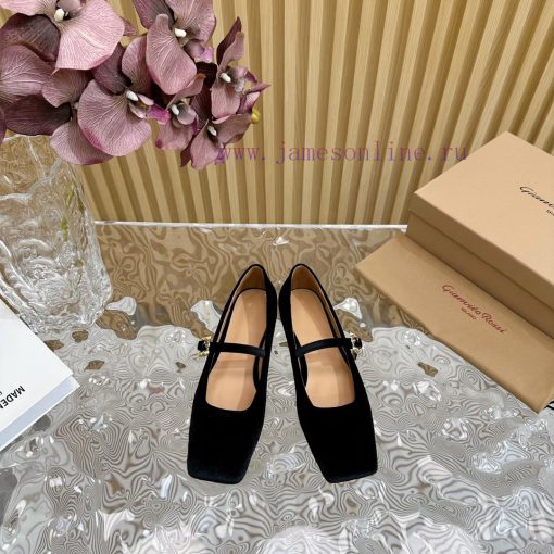 Gianvit Ross 2024 Early Spring Synchronized New Mary Jane Velvet Single Shoe Is A Delicate Yet 5etuloa5 - Image 3