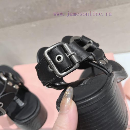 Top TierMiu Miu 2024 Popular Coarse Heel SandalsThe Miu In The Market Is Really Girlish With It m0jdoijq - Image 9