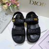 The Black Cowhide Dioract Sandals Are Adorned With A Quilted Effect Rattan Plaid Pattern Stylis gwn0fvz3