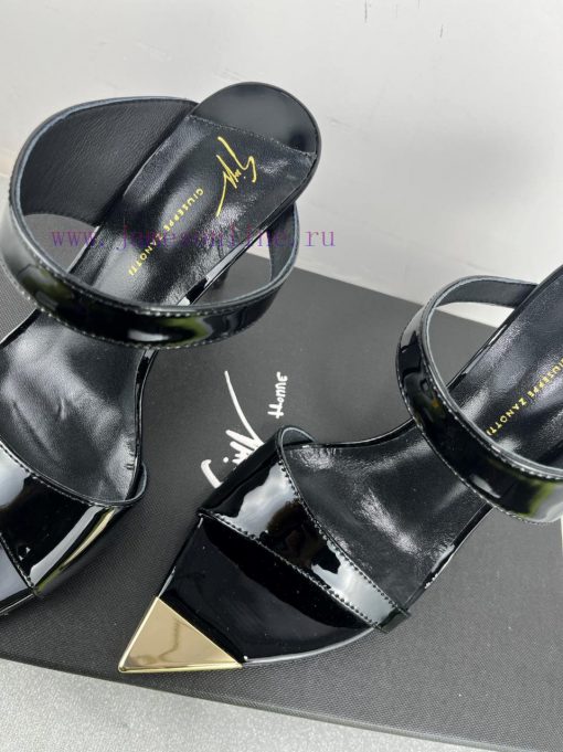 Giuseppe ZanottiSelected Black Imitation Patent Leather Synthetic Fabric With Modern Light And 9fgdv953 - Image 7
