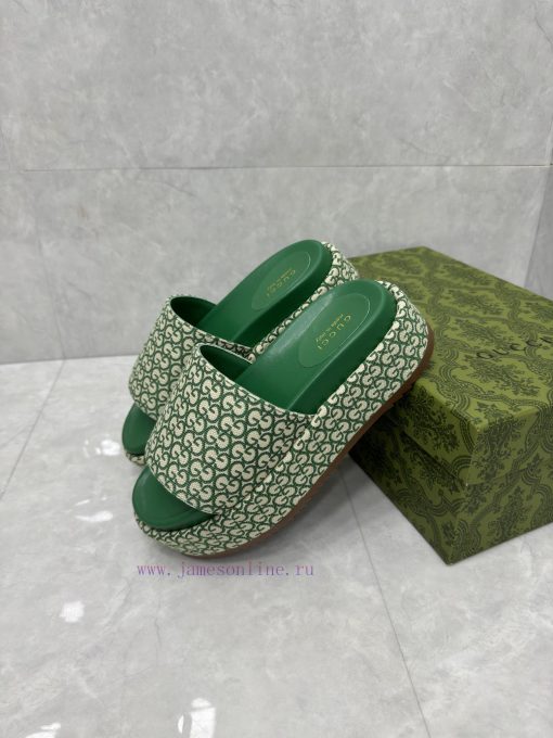 Ladies' GG Gucci Thick Bottom SlippersGucci Women's Signature Shoes Highlight A Striking Theme 87vo2lss - Image 5