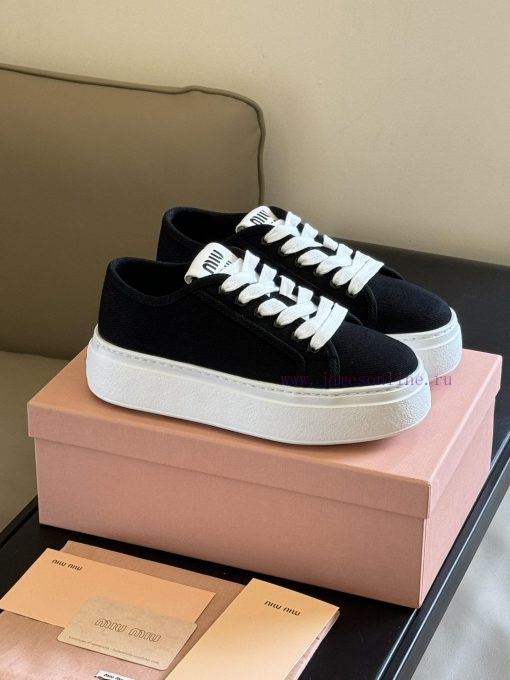 Miumiu Ss24 Canvas Shoes New ProductMiu 24 Spring/Summer Thick Soled Canvas ShoesMinimalist Des tvq76o7f
