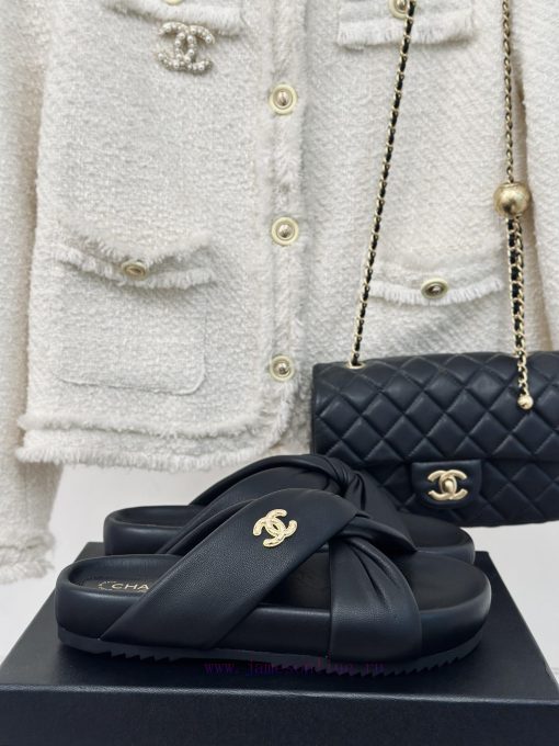 Chanel | Chanel 24C New ProductBig Double C Cross Bread Flat SlippersThe Shoe Upper Is Made Of sx78pttd
