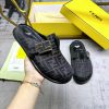 FENDI's Latest Bestseller Flat Bottomed Half Bag Slippers With FF Decorative Buckle Black Gray 5pwni5k7