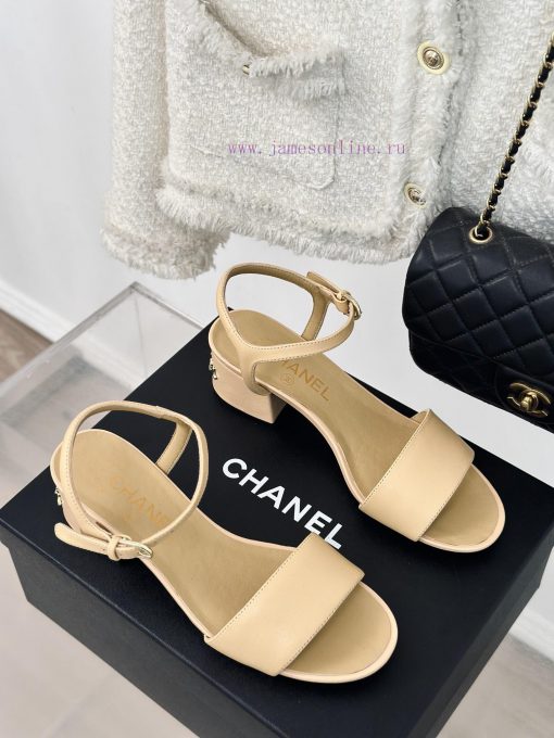 Chanel | Chanel 24C New ProductCoarse Heeled SandalsThe Shoe Upper Is Made Of Imported Lambskin tdyofev0 - Image 4
